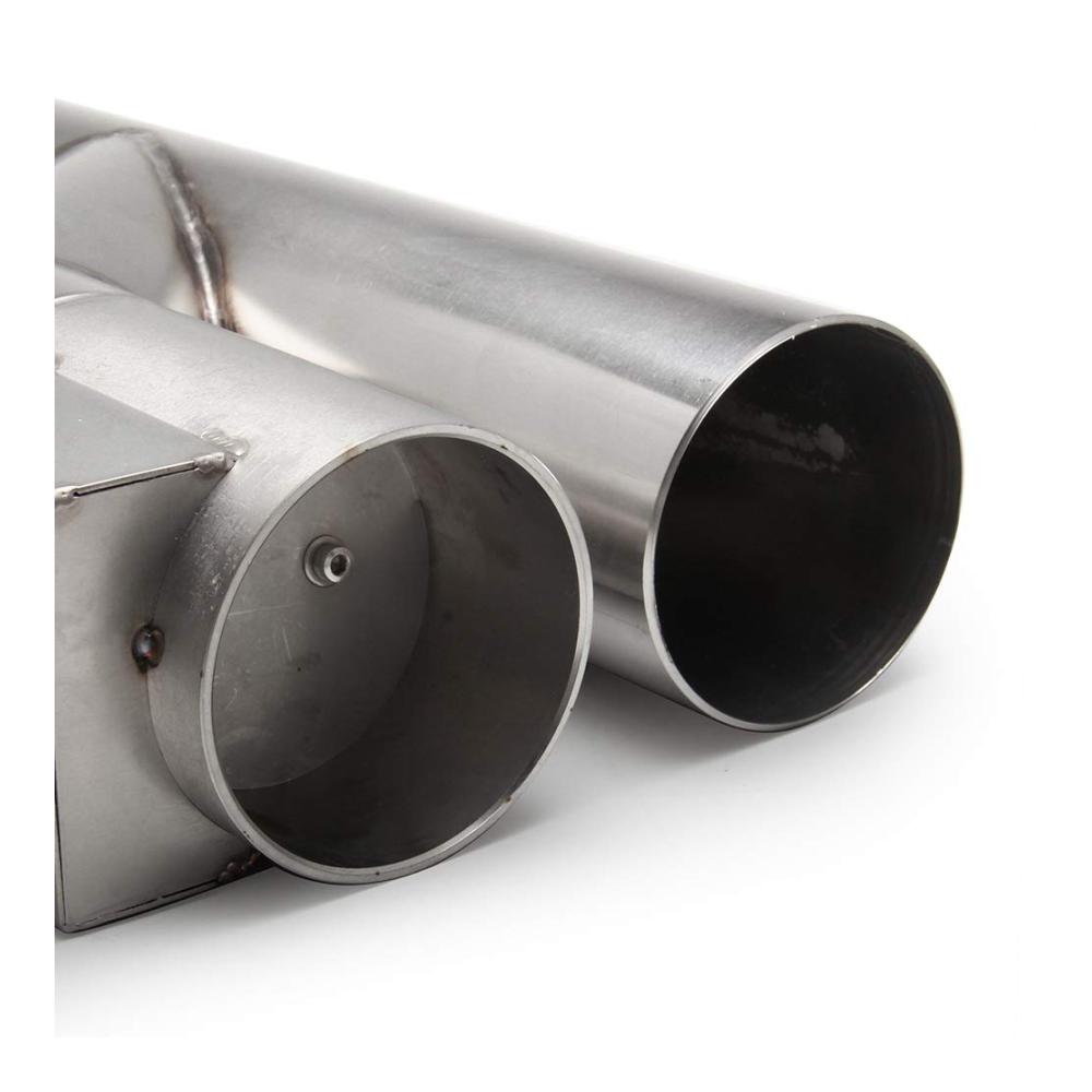 Premium Edelstahl Auto Auspuff Endrohre - Universales Zierrohr Styling für 2.25/2.5/3 Rohre + 2.5 Y-Design Adapter - Hochwertige Verarbeitung & glänzendes Finish - Verbessern Sie Ihren Auspuff heute