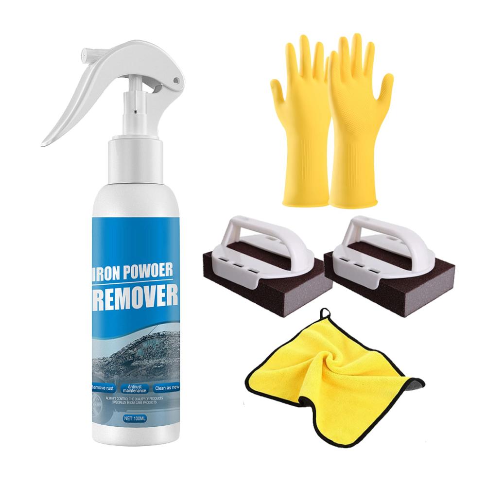 Effektiver Rostumwandler & Entferner Spray - OUHOE Iron Powder Removal für Auto Metallflächen & Chrom Lack - 100ml Sprühflasche für mühelose Reinigung & Schutz vor Korrosion (1 Stück