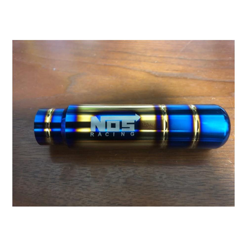Hochwertiger Aluminium Schaltknopf 13cm Burnt Blue Style mit Goldakzenten für einzigartige Eleganz im Auto-Innenraum (Farbe Burnt Blue Bride