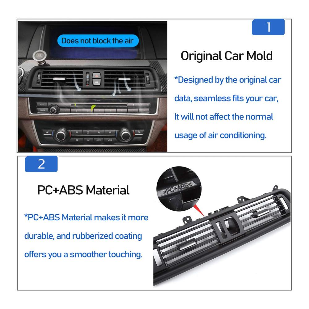 Mittelkonsolen Lüftungsgitter für BMW 5er F10/F11 2010-2016 | Front AC Vent Ersatzluftkonsole | Auto Zubehör für 520 523 525 528 530 535 550 | Verbessern Sie Ihre Klimaanlage jetzt