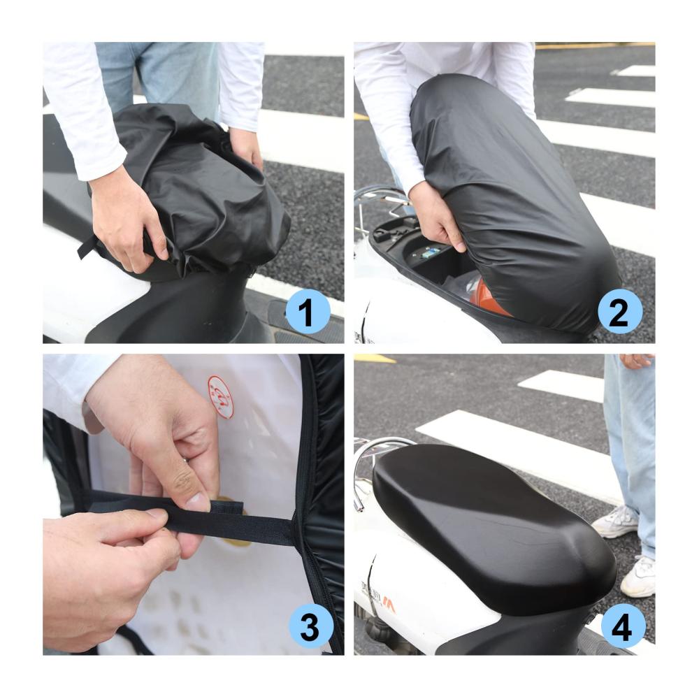 Hochwertige Sitzbezüge im 2er-Pack für 50-70cm Sitze - Wasserdichter Schutz für Motorrad- und Rollersitze - Praktischer Sitzschutz mit Gummiband - Ideal für lange Fahrten und Schutz vor Staub und Kissen