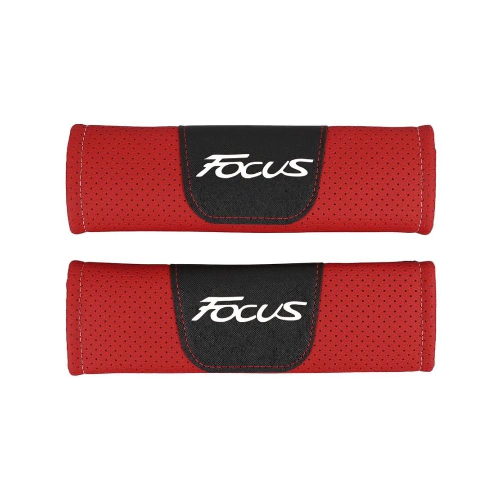 2 Stück Racing-Stil Gurtpolster für Focus - Schulterpolster und Sicherheitsschutzkissen - Weiche Komfortpolsterung für Auto-Sicherheitsgurte - Hochwertiges Innenraum-Styling-Zubehör