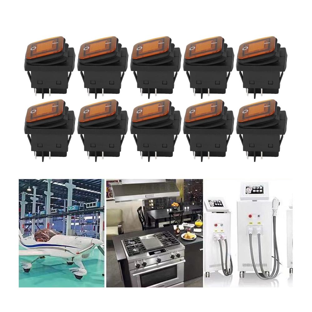 10er Pack Kippschalter 4-polig 30A 125V 250V - Wasserdicht IP55 Flammhemmend & Verschleißfest - Ideal für Autoumbau - Einfach zu bedienen & langlebig - Wippschalter