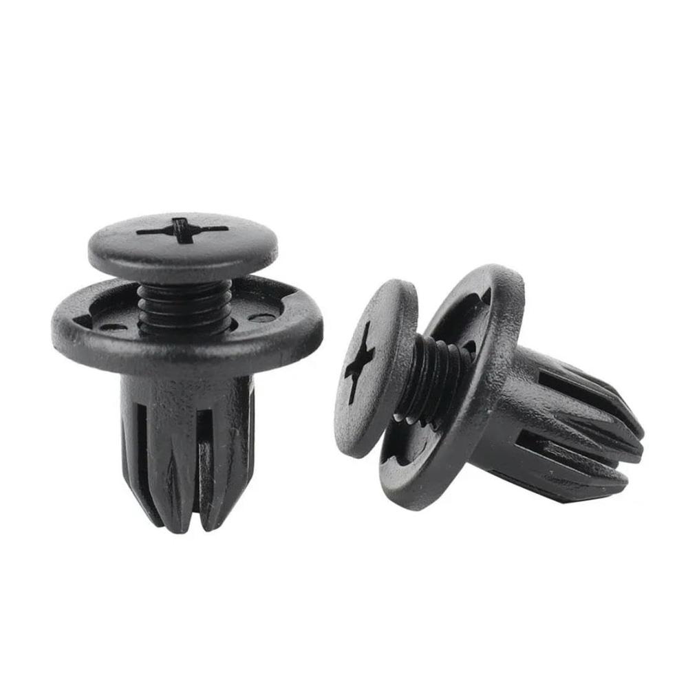 100 Stück Auto 8mm Loch Kunststoff Nieten Verschluss Push Clip Schwarz Kleinteile Set für Auto Türverkleidung - Einfache Montage Robust und Zuverlässig