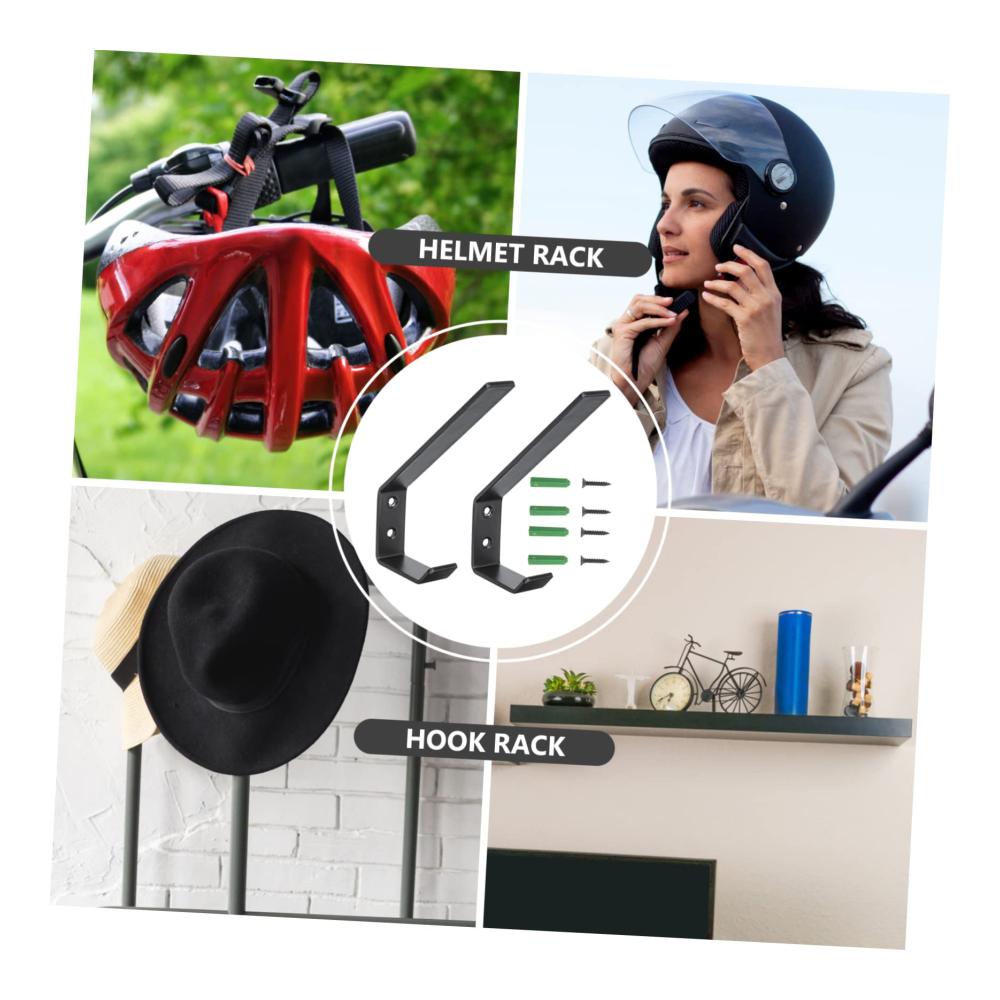 Premium Halbhelme Stabiler Wandhaken für platzsparende Helm-Aufbewahrung | Metallhalterung für Motorradhelme Hüte Mützen und mehr
