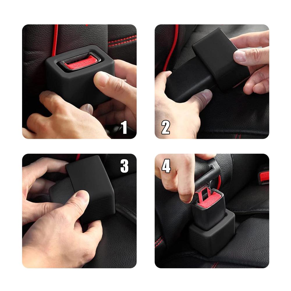 2er Set Auto Gurtschloss Halterung | Sicherheitsgurt Halter für einfaches Anschnallen | Auto Assistent Zubehör Schwarz | Praktische Gurthalter für mehr Komfort und Sicherheit im Auto