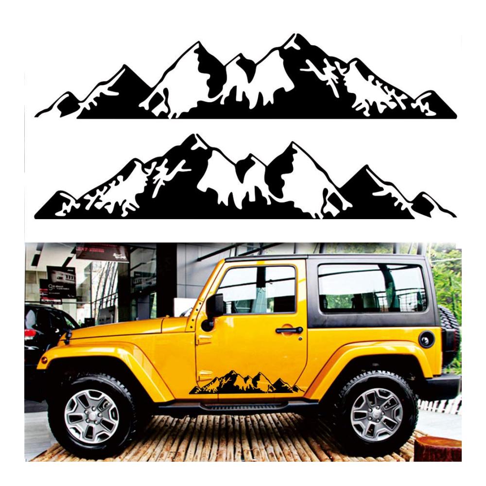 Beeindruckende 3D-Gebirgsaufkleber für Auto Jeep & Truck | Vinyl-Aufkleber-Set 30x6 cm | Wetterfest & langlebig | Dekorieren Sie Ihren Fahrzeugstil