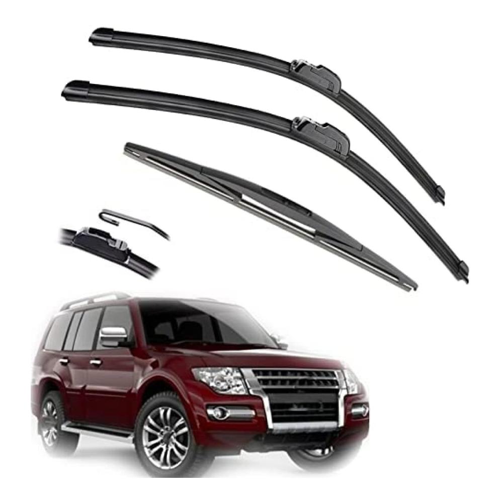 Verbessern Sie Ihre Sicht Hochwertige Ersatzwischblätter für Mitsubishi Pajero Shogun Montero (V80 V87 V93 V97) 2007-2020. Komplettes Set für Front- und Heckscheibe