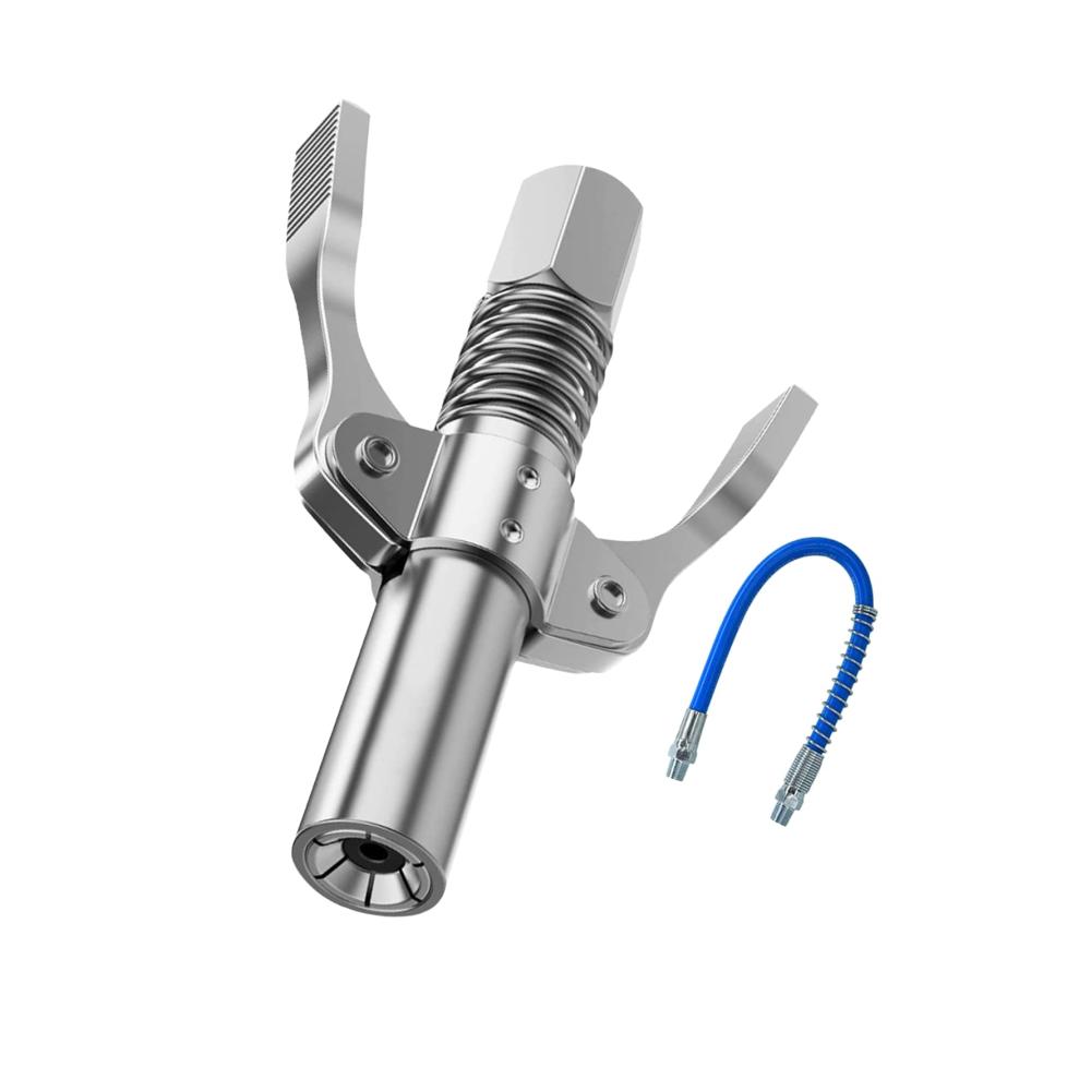 Hochwertiger G Coupler für Schmierpressen | Doppelgriff Metall Schwanhaus Fettkupplung mit 30cm Schlauch | Effiziente Schmierung für alle Anwendungen