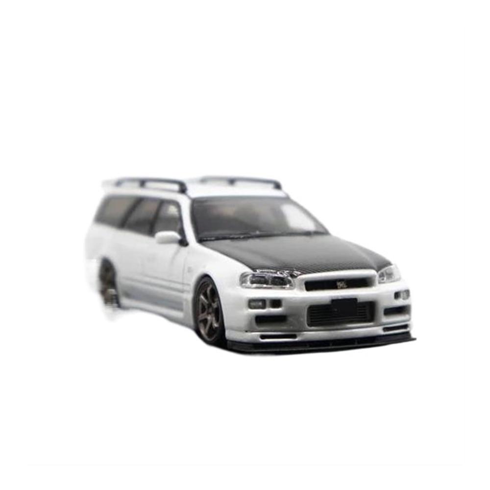 Entdecken Sie die Welt der Miniaturen Maßstabsgetreues Auto 164 für Stagea R34 mit Carbon-Haube – Druckguss-Modellauto | Sammlerstück | Perfektes Ornament für Enthusiasten