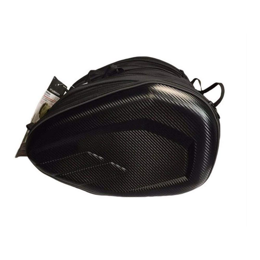Premium Leder Motorrad Satteltaschen – Wasserdichte Taschen für Helm und Gepäck – Hochwertige Motorrad Sidebags aus Oxford Stoff – Ideal zum Reisen und Reiten (Farbe Carbon Fiber