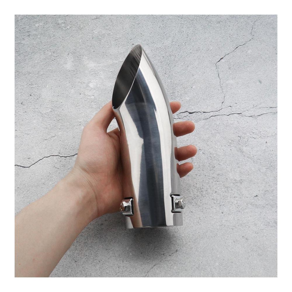 Edelstahl Endrohre für Autoauspuff - Chromfinish passend für 30-55mm Auspuffanlagen - Gebogene Trim-Auspuffblende - Hochwertiges Autoersatzzubehör