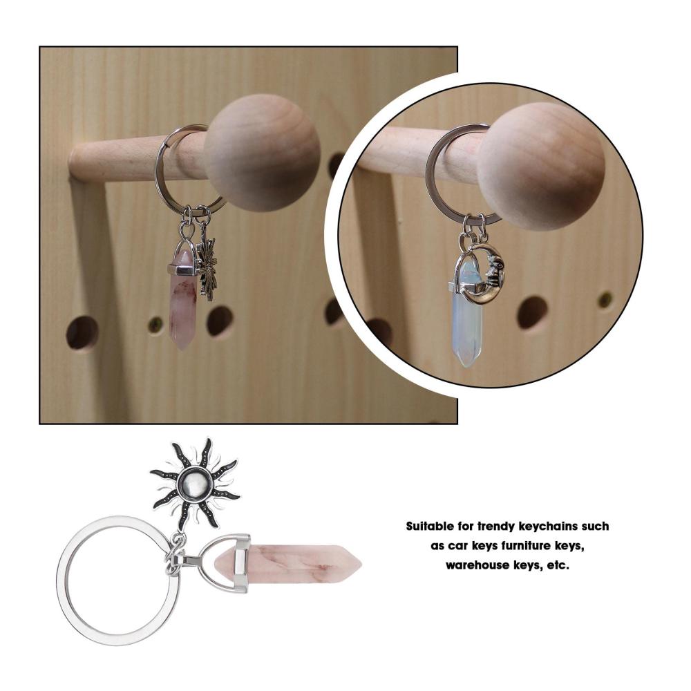 Erfassen Sie den Glanz der Sonne und des Mondes mit diesen 2 exquisiten Sechseck Kristall Schlüsselanhängern – Perfekte Dekoration für Schlüssel Handtaschen und Autos