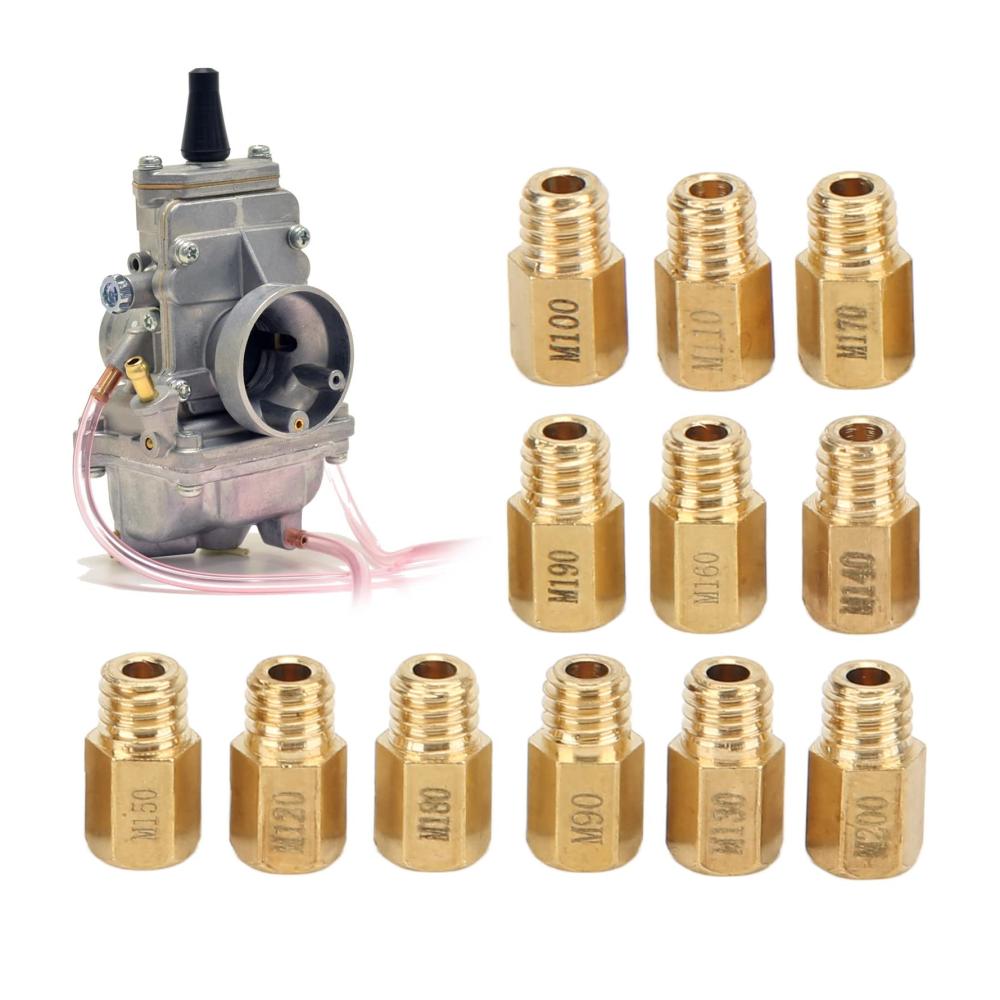 Hochwertiges Vergaser Hauptdüsen Kit - 12 Stück Metall Vergaserdüsen Carb Düsen 90‑200 für Mikuni VM TM TMX Vergaser - Leistungssteigerung und präzise Abstimmung garantiert