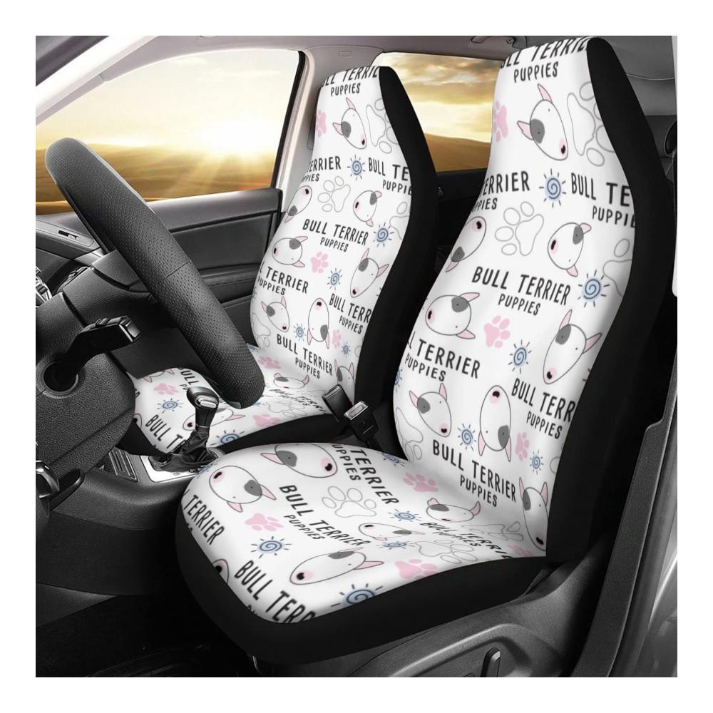 Universelles Sitzbezügeset für Autositze mit Bullterrier-Welpen-Print | Schützen Sie Ihre Autositze vor Verschleiß und Haaren | Multicolor | Einheitsgröße | Autositzschutz inklusive