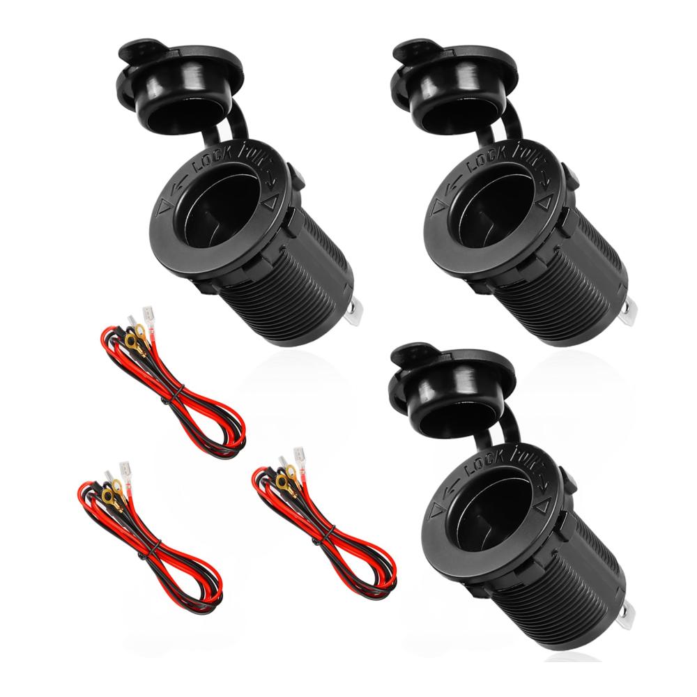 12V Steckdose Auto Zigarettenanzünder Wasserdicht Marine Grade - Zuverlässige Stromversorgung für Ihr Fahrzeug - Inklusive 100cm Kabel und vielseitigem Anschluss für KFZ Boot und Motor. Ideal für 12V/24V DC