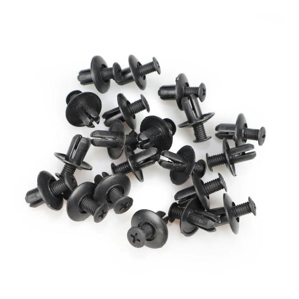 100 Stück Auto 8mm Loch Kunststoff Nieten Verschluss Push Clip Schwarz Kleinteile Set für Auto Türverkleidung - Einfache Montage Robust und Zuverlässig