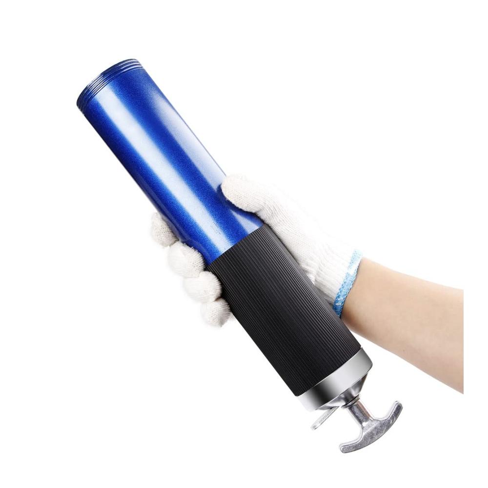 Erleichtern Sie das Schmieren mit unserer Hochleistungs-Pistolengriff-Schmierpresse – 6000 PSI Einhandbedienung Düsenrohr Mundstück und 12-Zoll-Flexschlauch inklusive (Blau). Maximale Effizienz für Ihre Schmieraufgaben