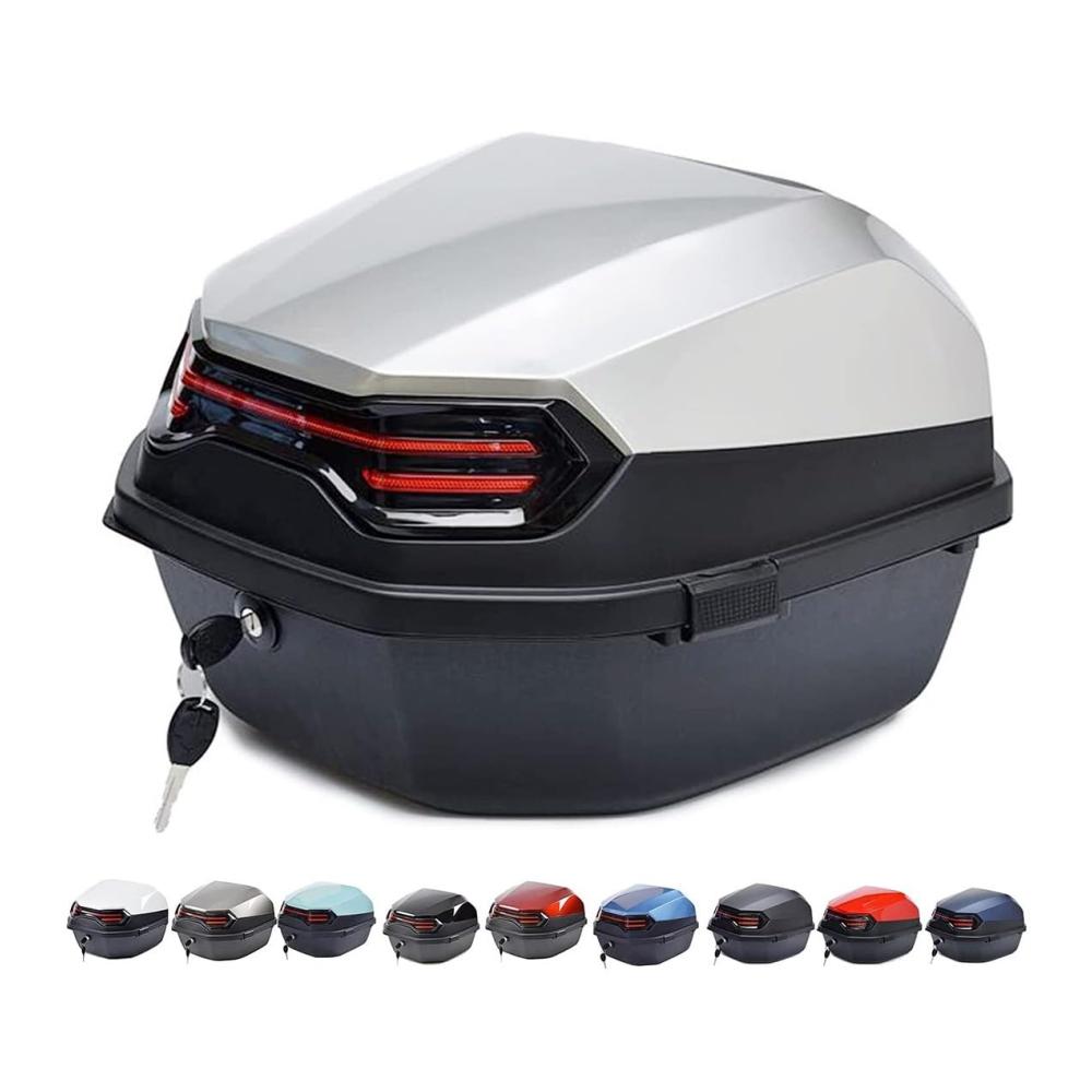 Ultimativer Top-Case Wasserdichter 35L ABS-Koffer mit Doppelschnalle und Reflektor für Motorräder Roller und mehr
