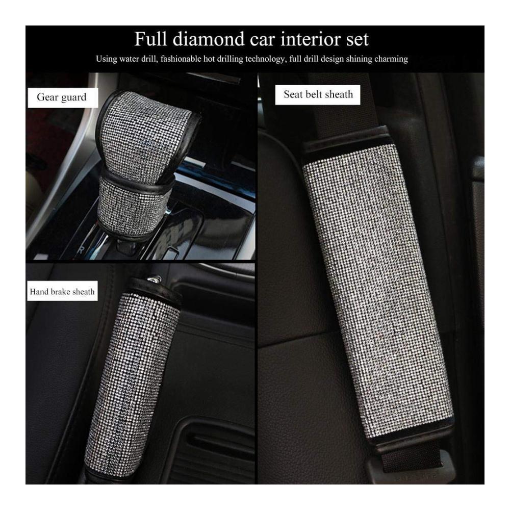 Luxuriöse Bling Bling Gurtpolster - 2er Pack Glitzernde Diamant Strass Kristalle - Auto Schulterpolster mit Glamourösem Bling Bling Dekor - Universal Fit - Perfektes Accessoire für stilbewusste Frauen