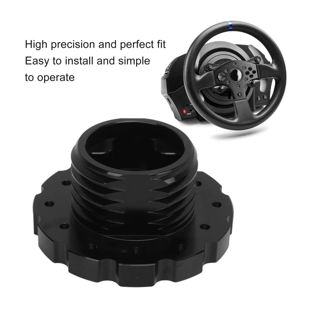 Lenkradnaben Adapter für Thrustmaster T300 T500 - Hochfestes Aluminium - Präziser Ersatz - Racing Lenkradnaben - PCD 73 mm - Schwarz - Verbessern Sie Ihr Fahrerlebnis