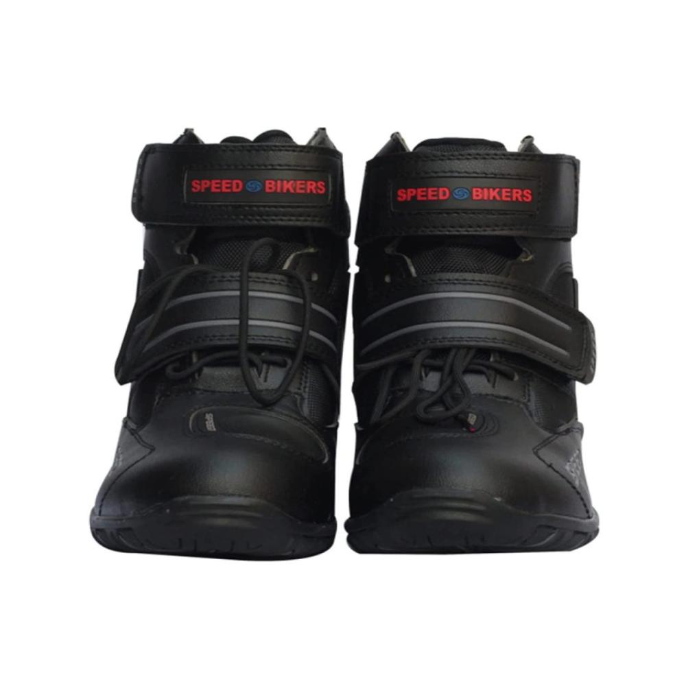 Stilvolle Motorradstiefel für Herren und Damen | Touring Rennstiefel und mehr | Atmungsaktive Lederstiefel für Biker | Schwarz | Größe 45 EU