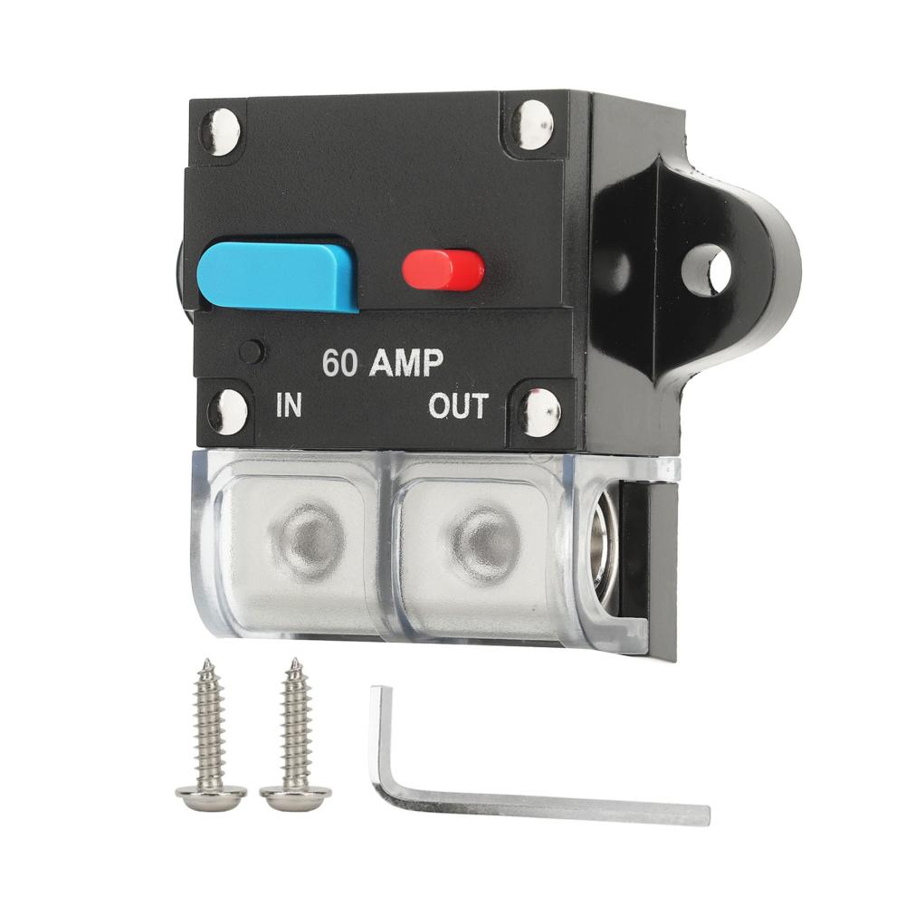Hochwertiger DC24V Schutzschalter mit manuellem Reset - Zuverlässiger Kurzschlussschutz für Auto Boot Schiffe Wohnmobil und Wohnmobil (60A) - Robust und sicher