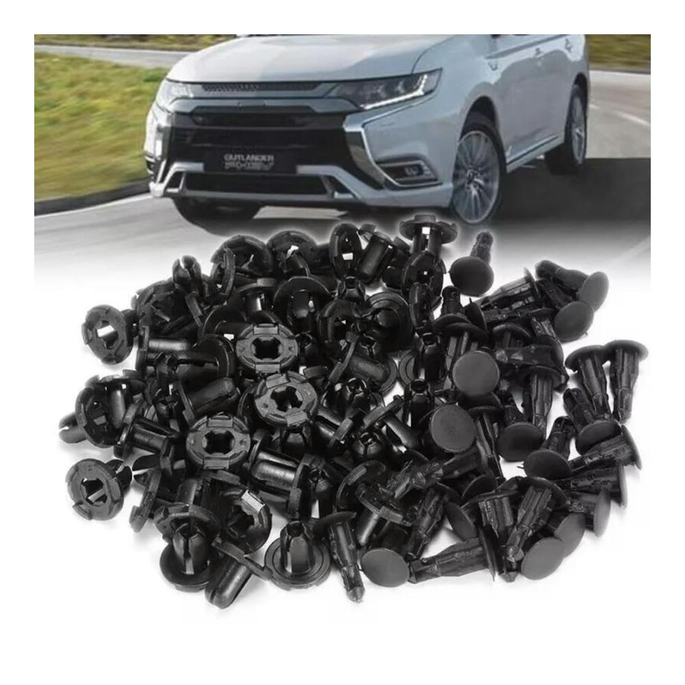 100x 8mm Auto-Befestigungselemente - Hochwertige Nieten & Clips für Stoßstangen Türverkleidungen Kotflügel - Robuste Kunststoff-Autobefestigungen inklusive Schrauben