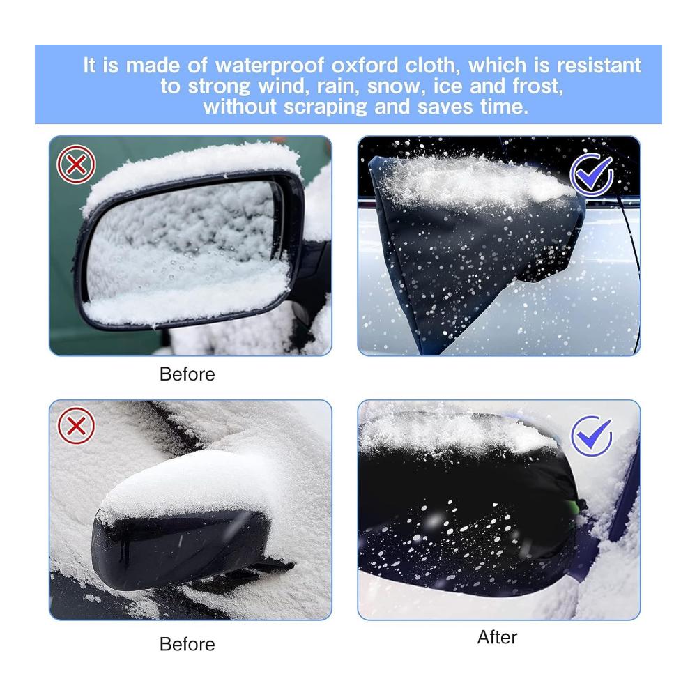 Hochwertige Eisschutzfolien 1 Paar Frostschutz Spiegelabdeckung für Volvo V50 2004-2012 | 420D Oxford wasserdichte Schneeschutz Abdeckung | Auto Zubehör für sicheres Fahren im Winter | Frostschutz made easy