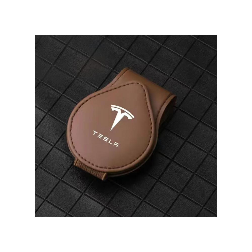 Schützendes Brillenetui für Tesla Model S 2012-2016 | Magnetisches Lederetui für Auto-Visiere | Kratzfestes Brillenetui | Innenraumzubehör für Auto | Praktisches Brillenhalterungssystem
