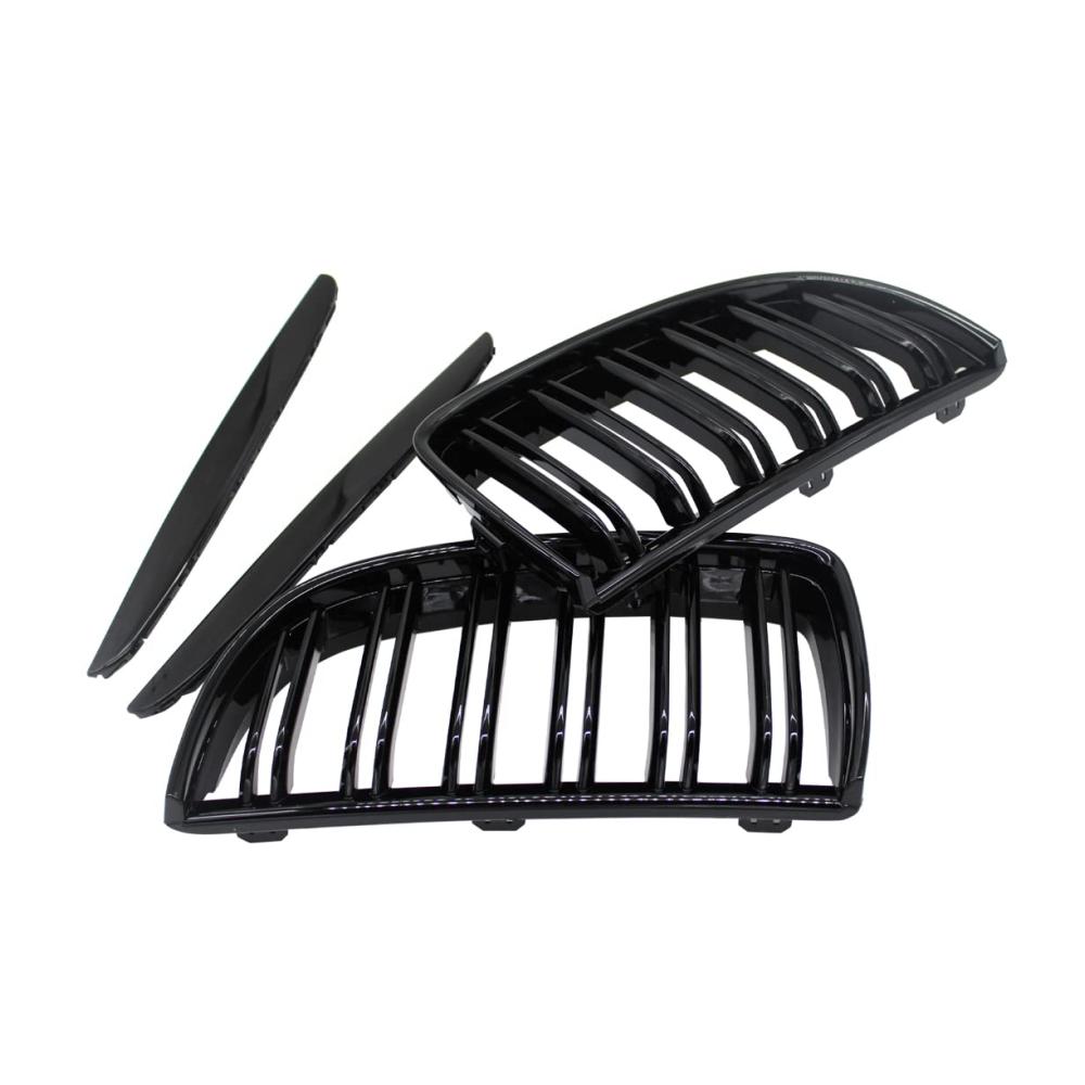Glanzschwarzer Frontgrillspoiler-Set für BMW 3er E90 E91 05-08 | Verbessern Sie das Aussehen Ihres Fahrzeugs mit diesen hochwertigen Nieren-Grills! Kompatibel mit 325xi 320i 325i 328i 330i 335i xDrive