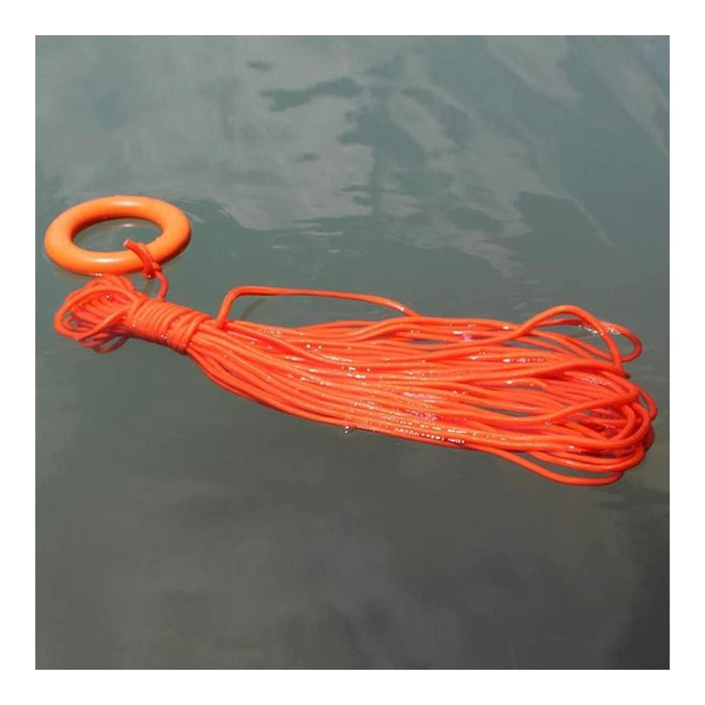 Schutzleisten Professionelles orangefarbenes Wasserschwimmseil 98ft mit Sicherheitsschnappreifen & Schwimmring für Rettung & Sicherheit im Außenbereich