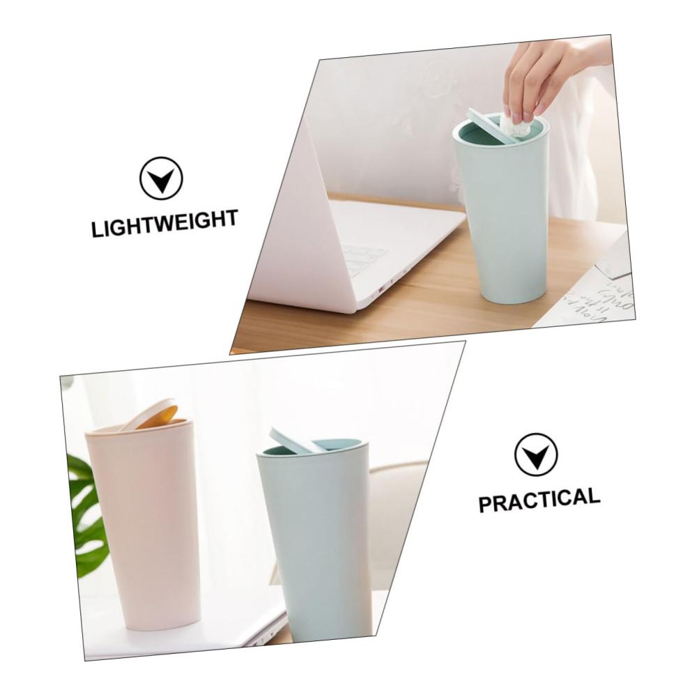 CLISPEED 6er Set Auto Mülleimer - Desktop-Mülltonnen für Auto Büro & Schlafzimmer - Mit Deckel & Zubehör - Kleiner Papierkorb für Wagen - Praktische Müllbehälter für eine saubere Fahrt
