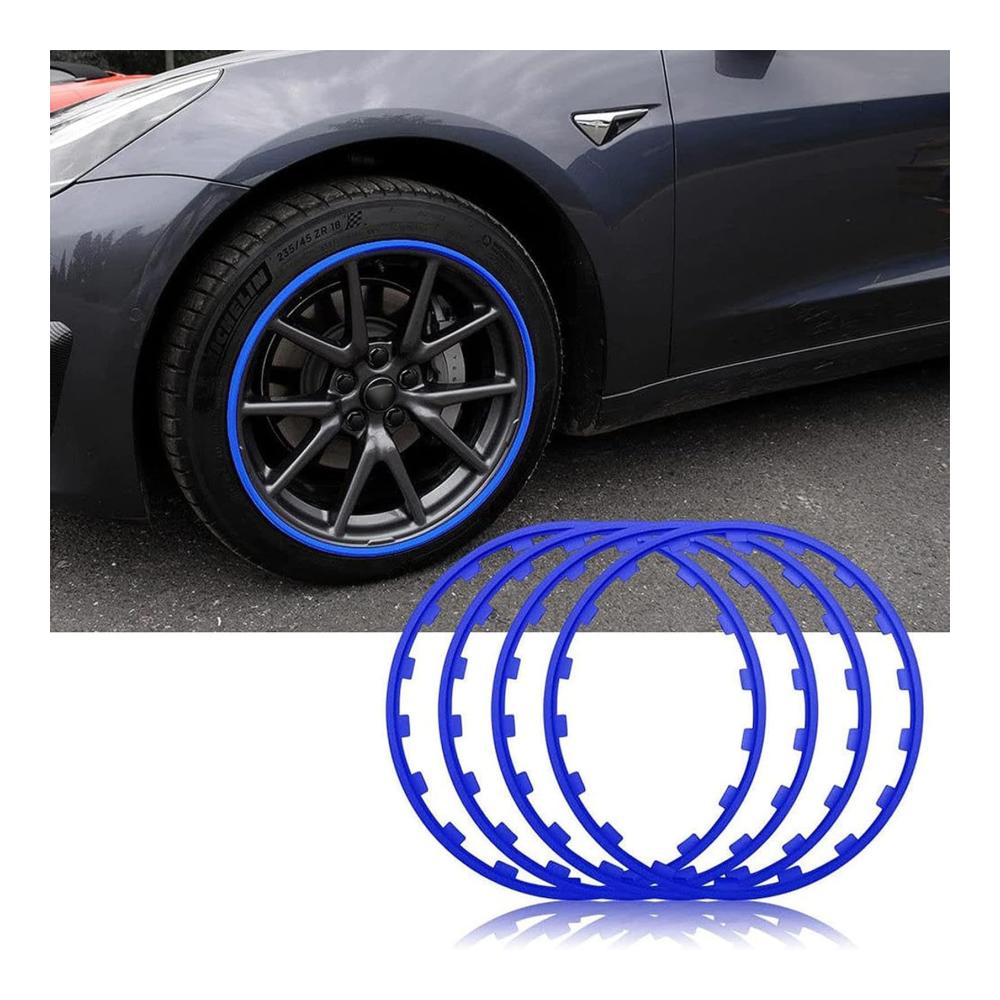 Premium Felgenversiegelung für Räder 16-20 Zoll | Schützt vor Kratzern & Kollisionen | Felgenschutzringe & Nabenschutzstreifen inklusive | Auto Styling Zubehör -002||19in