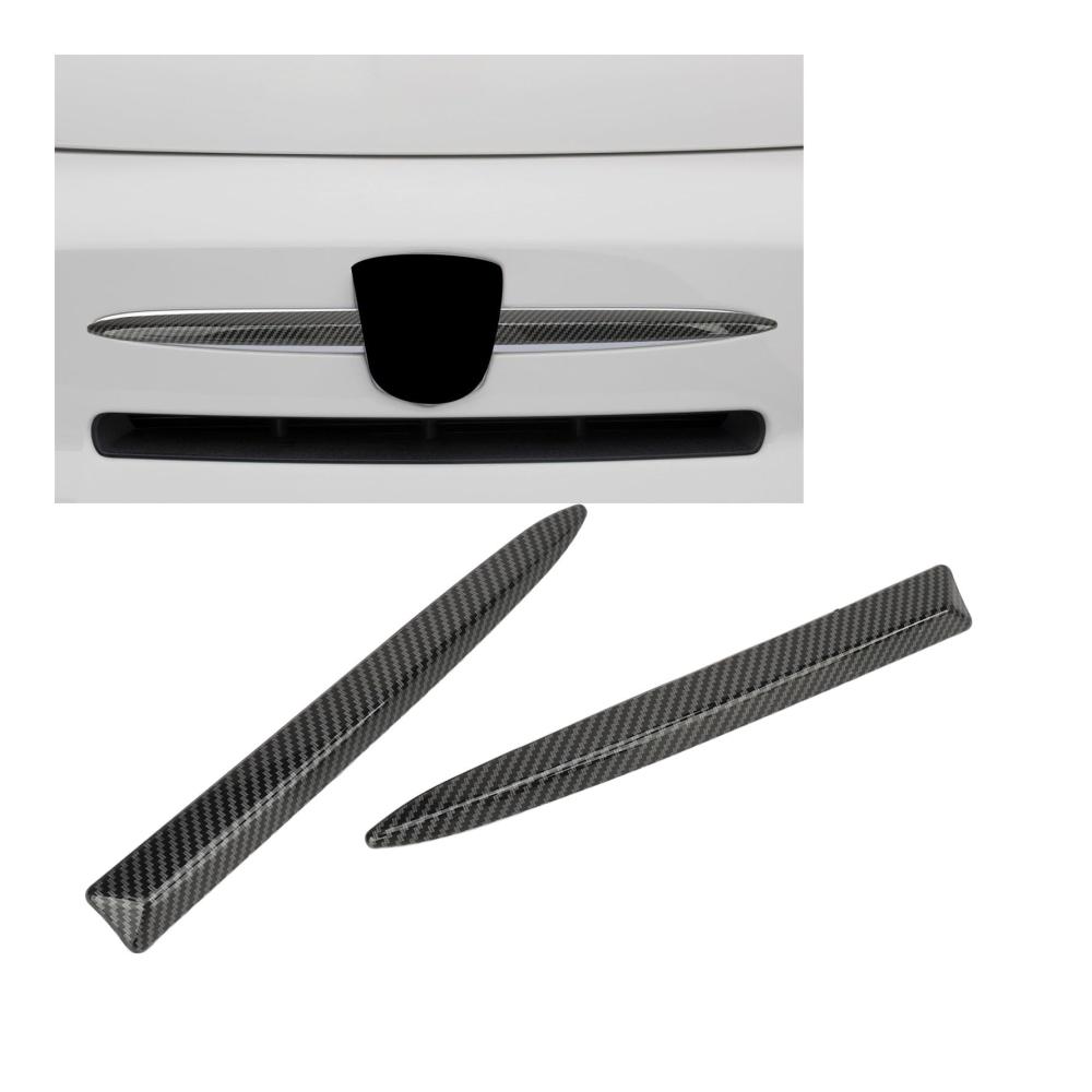 Hochwertige ABS-Carbon-Front- & Kühlergrille 1 Paar Obere Zierleiste für Vordere Stoßstange | Stilvolles Upgrade für Fiat 500 2007–2015 | Verbesserte Ästhetik & Luftzufuhr