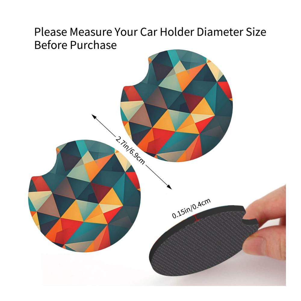 Premium Getränkehalter fürs Auto Stylische Auto-Untersetzer mit abstraktem geometrischem Muster wasserdicht und rutschfest - 2er Set! Ideales und praktisches Autozubehör