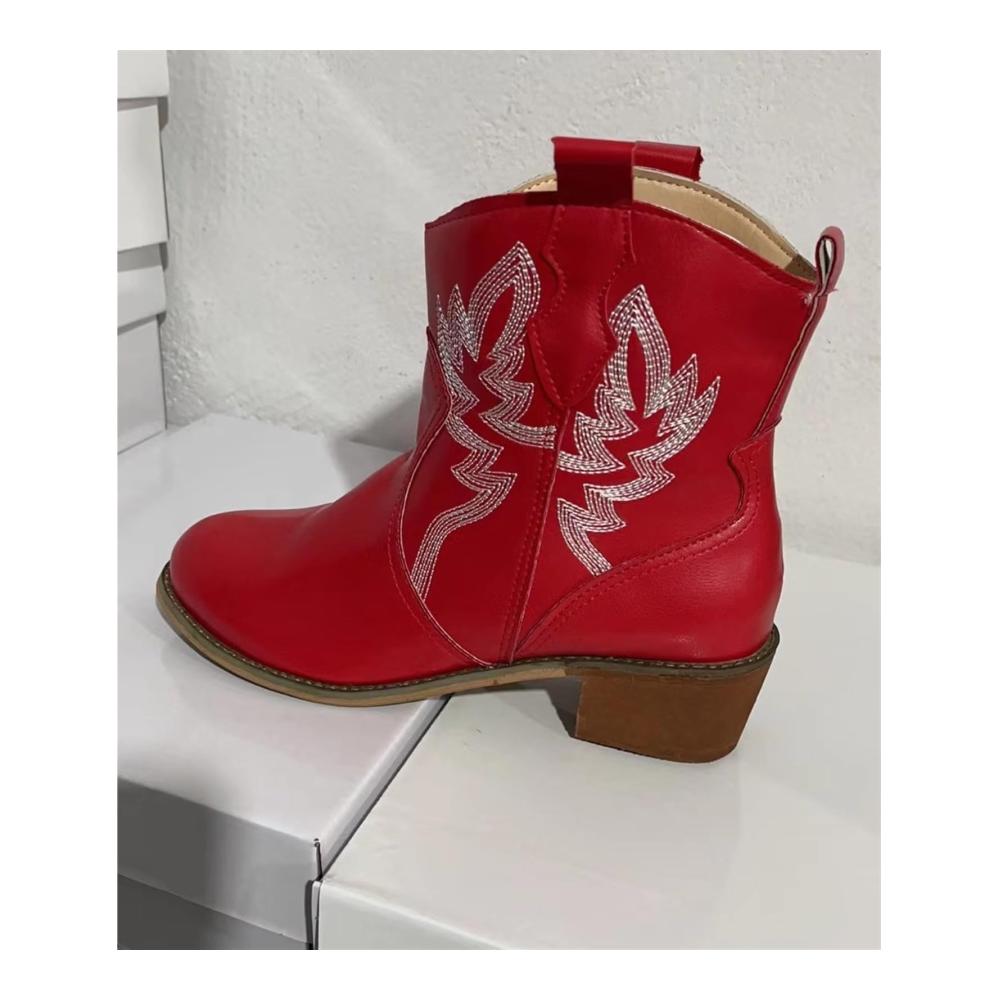 Klassische Damenstiefel mit Vintage-Muster | HOBTEC Motorrad-Stiefel für die Mitte der Wade | Bequeme Absätze und zeitloses Design | Ideale Damenstiefel für jede Gelegenheit | Stilvoll unterwegs