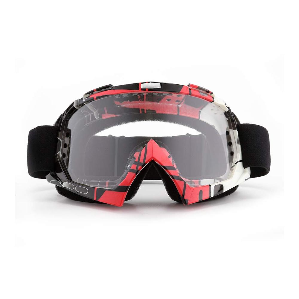 Motorradbrille ATV Dirt Bike Off Road Racing MX-Fahrbrille | Anti-Scratch Staubdicht UV400 | Biegbare Brille mit Gepolstertem Weichem Schaumstoff | Verstellbarer Riemen für Erwachsene