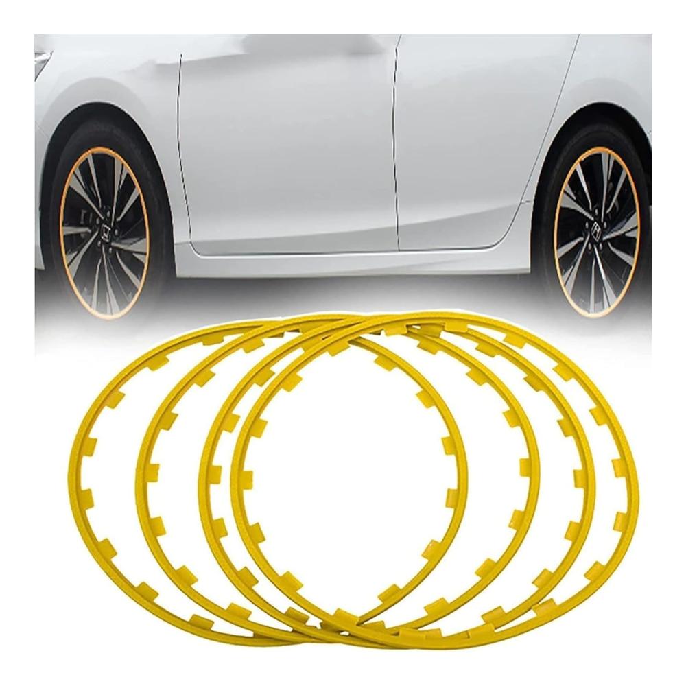 Felgenversiegelung & Felgenschutz für 16-20 Zoll Räder | 4er-Set Anti-Kollision & Kratzfest | Nabenschutzstreifen | Auto-Felgenschutzringe für optimalen Schutz