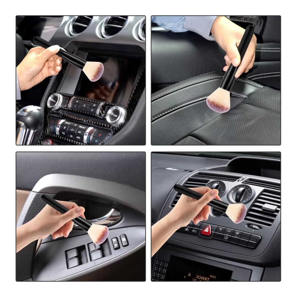 RUNEAY Reinigungsbürsten Auto 4er Set - Weiche Pinsel für gründliche Autopflege | Staubentfernung für Armaturenbrett Lüftungsschlitze & mehr | Autoreinigungswerkzeug-Set