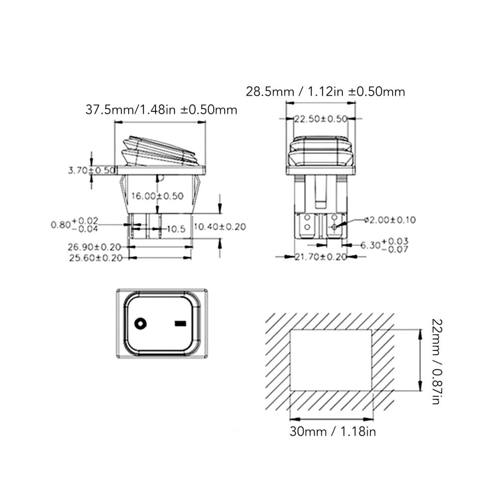 10er Pack Kippschalter 4-polig 30A 125V 250V - Wasserdicht IP55 Flammhemmend & Verschleißfest - Ideal für Autoumbau - Einfach zu bedienen & langlebig - Wippschalter