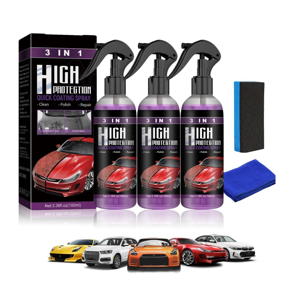 Erzielen Sie ultimativen Glanz! Premium Polituren & Coating Spray für Autos - 3-in-1 Hochleistungsschutz & Renewal Agent für schnelle Aufbereitung (100ml*1
