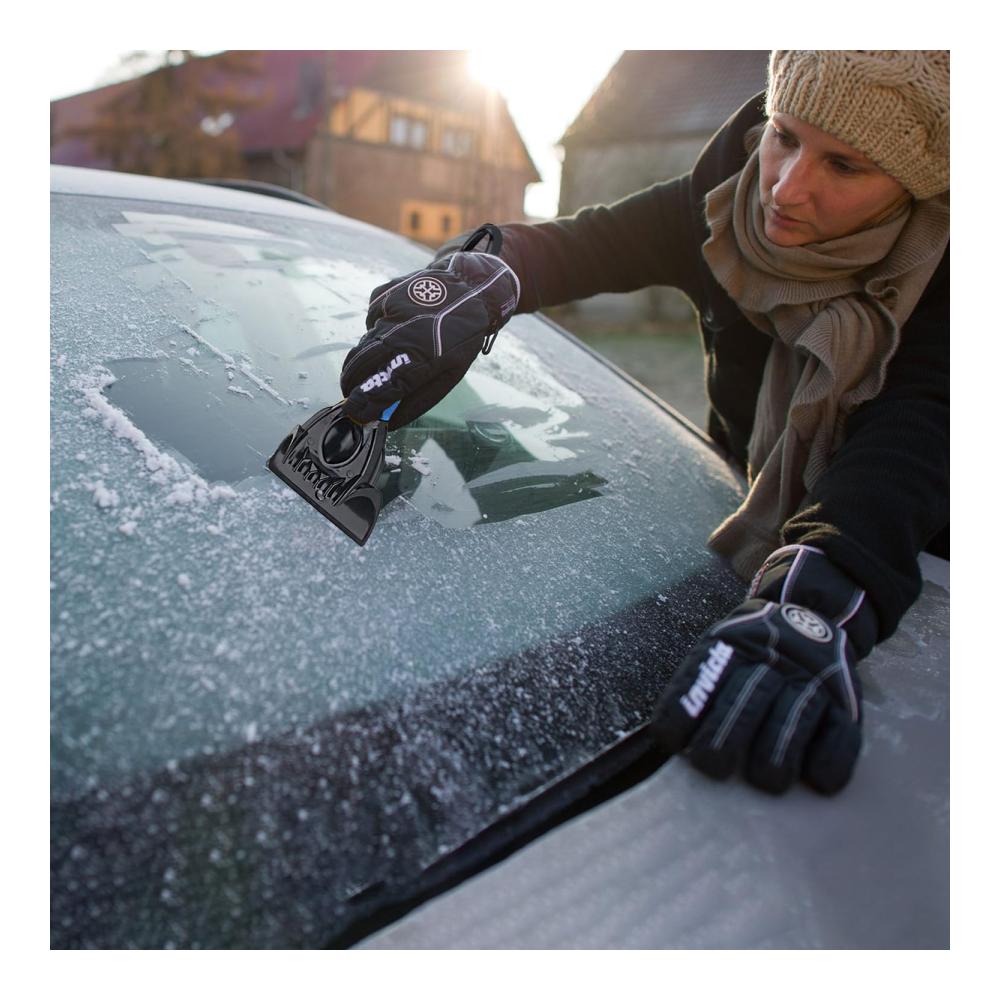 2er Pack Eiskratzer Set - Hochwertige Autoscheiben-Eisschaber für den Winter - Effektiver Entfrosterschaber und Schneeschaufelwerkzeug - Auto-Eisfrei-Kratzer in Blau und Schwarz Rot