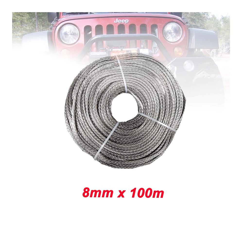 Hochwertiges Abschleppseil 8mm x 100m Schwarz – Synthetisches Winch Line Faserseil für 4WD ATV UTV & Bootsgewinnung – Offroad-Einsatzbereit! Schnelle und sichere Bergung