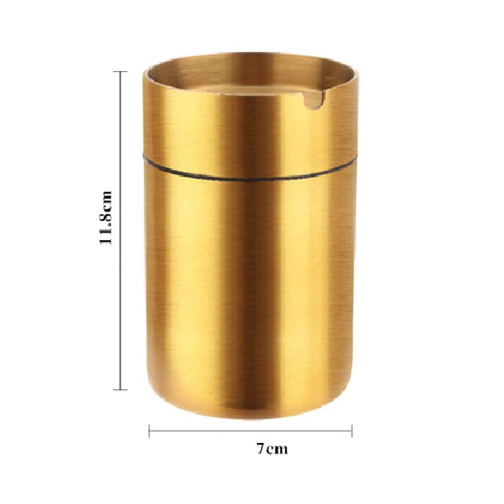 Premium Winddichter Aschenbecher für das Auto | Fahrzeugaschenbecher Halter in Gold | Dekorative und Wiederverwendbare Autoausstattung | Robuster Aschenbecher für unterwegs | 11.8x7cm