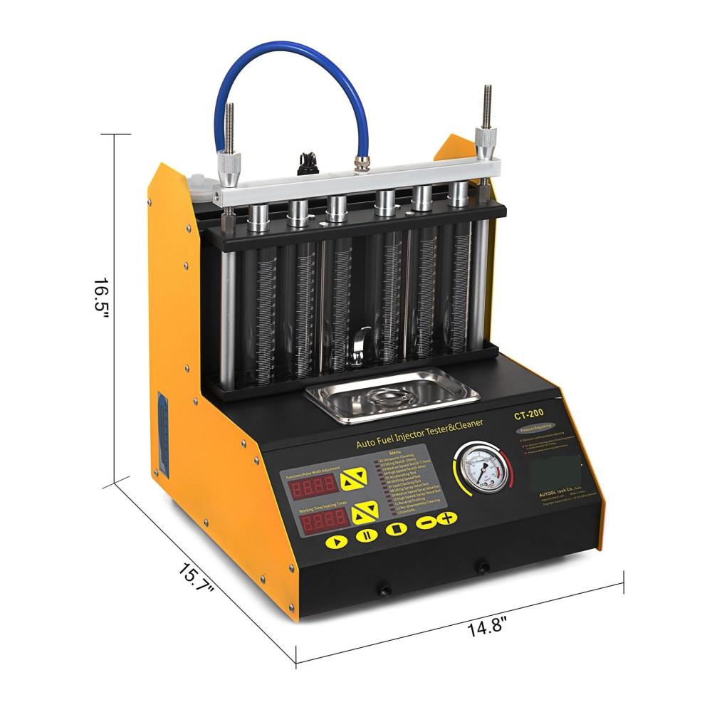 Entdecken Sie die Leistung! Kraftstoffdruckmesser CT200 - Profi Reinigungsmaschine für Kraftstoffinjektoren und Tester - Ultraschallwellen für 4/6-Zylinder-Autos und Motorräder