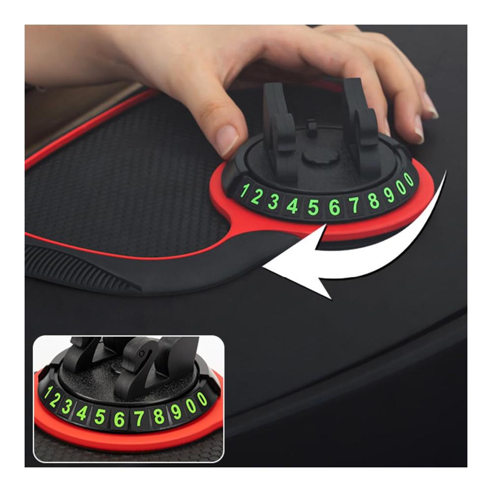 Auto Antirutschmatte Armaturenbrett Schwarz | Multifunktionale Rutschfeste Matte mit 360° Halterung | Inkl. Handyhalterung | Autos Rutschfestes Telefonpad Dashboard | Praktisches Zubehör für sicheres Fahren
