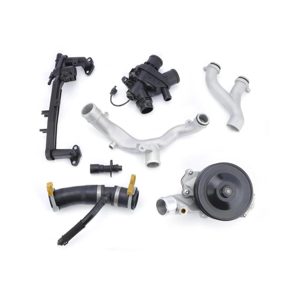 Hochwertige Kühlmittelschläuche für Land Rover/Jaguar 3.0L V6 5.0L V8 | AISHANBAIHUODIAN Auto Motor Kühlmittelsystem Kit inkl. Heizung Verteilerrohr Thermostat und Wasser Pumpe