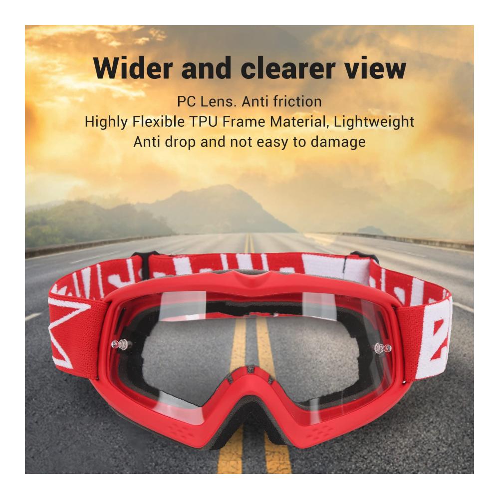Sturzsichere Motorradbrille – Komfortable Motocross-Brille für klare Sicht. Robust & Transparent Ideale Schutzbrille fürs Klettern & Offroad-Abenteuer