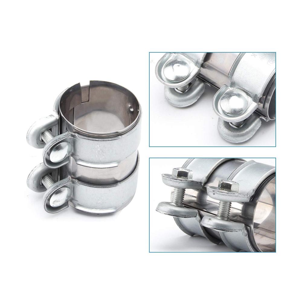 Hochwertige Edelstahl Auspuff Klemmen - Turbo Schalldämpfer Bandschelle für 2.5 Zoll Rohre - Doppelschelle für sichere Befestigung - Robuste Rohrverbinder für leistungsstarke Auspuffsysteme